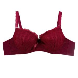 سوتین اسفنجی دانتل گلدار لبه چین