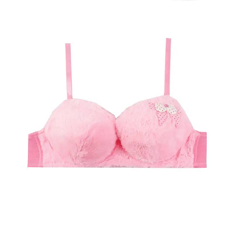 سوتین اسفنجی عروسکی پشمالو بغل گل دار