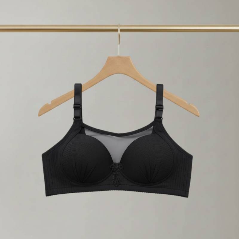 سوتین اسفنجی نخی بدون فنر بالا شیشه ای