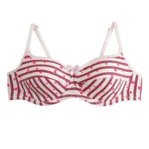 سوتین نخی فنردار لایه دار طرح راه راه برند براگور