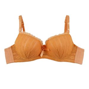 سوتین اسفنجی دانتل گلدار لبه چین