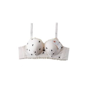 سوتین اسفنجی دخترانه فنردار لبه دالبری طرح قلبی