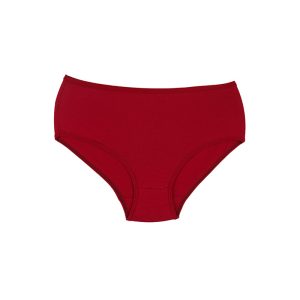 شورت اسلیپ زنانه نخی ساده رنگی برند شارمین - زرشکی