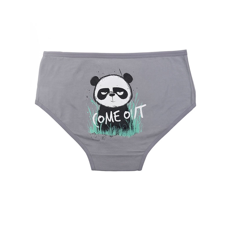 شورت اسلیپ زنانه نخی پشت چاپ طرح پاندا برند بانو -طوسی