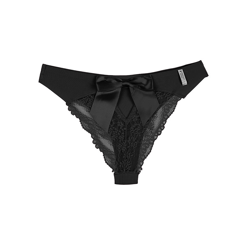 شورت بکلس پشت پاپیون لیزری توری - مشکی