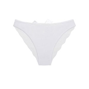 شورت زنانه توری پشت پاپیون لبه دالبری برند رونیا - سفید