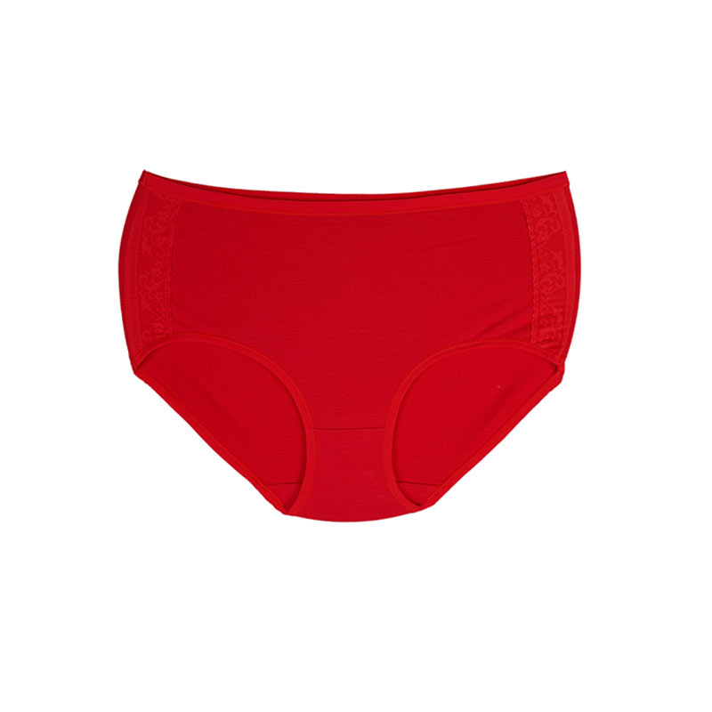 شورت زنانه اسلیپ بغل پهن توردار - قرمز