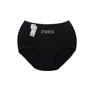 شورت زنانه اسلیپ بغل پهن جلو چاپ NICE - مشکی