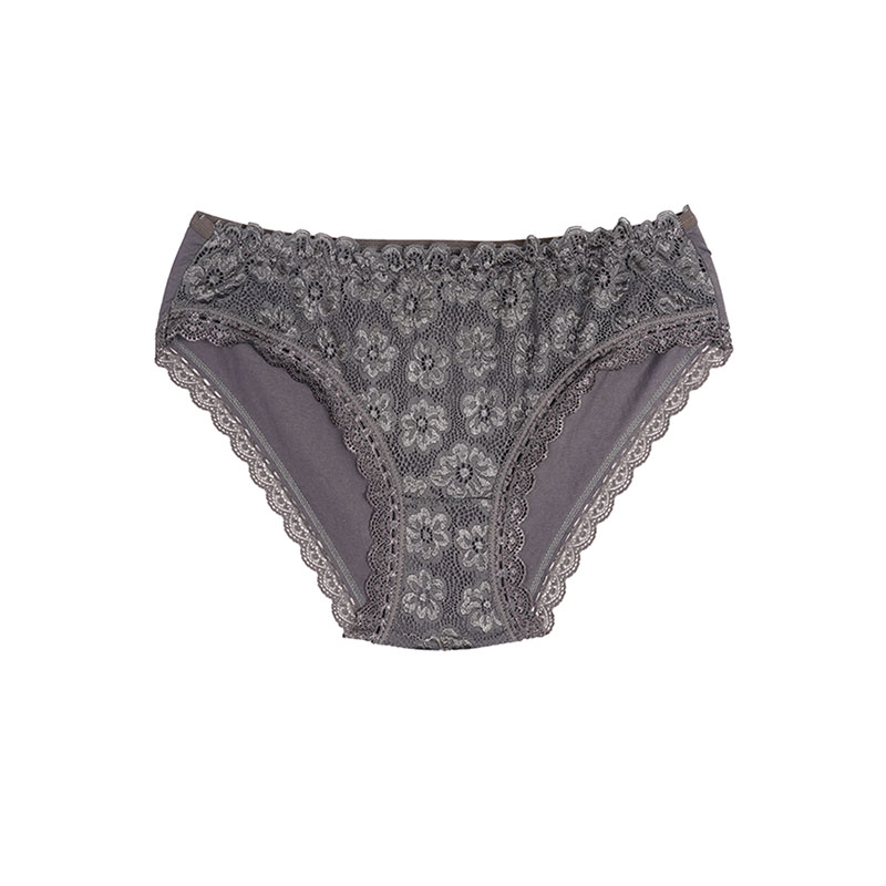 شورت زنانه اسلیپ جلو دانتل برند نانسی - طوسی