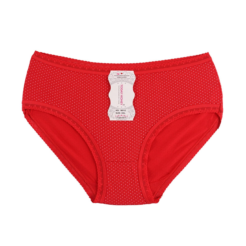 شورت زنانه اسلیپ خالدار لبه تور قرمز