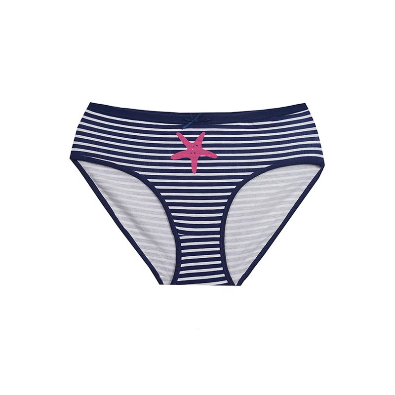 شورت زنانه اسلیپ نخی تمام چاپ طرح راه راه ستاره دریایی