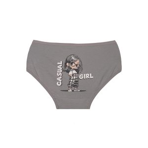 شورت زنانه اسلیپ نخی طرح Casual Girl برند بانو - طوسی