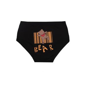 شورت زنانه اسلیپ نخی چاپی طرح خرس BEAR برند بانو - مشکی