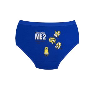 شورت زنانه اسلیپ نخی کش پهن طرح گروه مینیون ها برند بانو - آبی