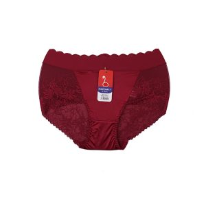 شورت زنانه اسلیپ کش لیزری لبه دالبری - زرشکی