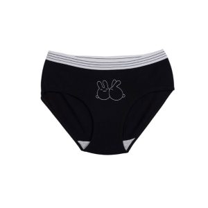 شورت زنانه اسلیپ کش پهن چاپی طرح دو خرگوش