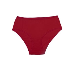 شورت زنانه اسپلیت آنتی باکتریال بغل پهن بیسیک برند پوشینه - زرشکی