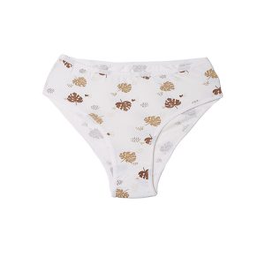 شورت زنانه نخ و پنبه تمام چاپ طرح برگ خزان برند لعیا