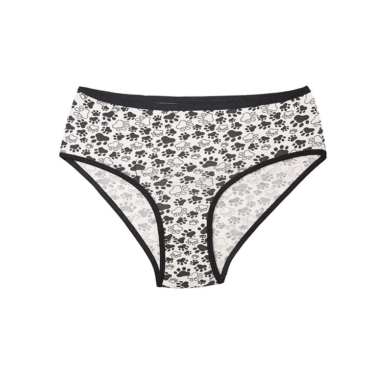 شورت زنانه نخ و پنبه تمام چاپ طرح رد پا برند لعیا