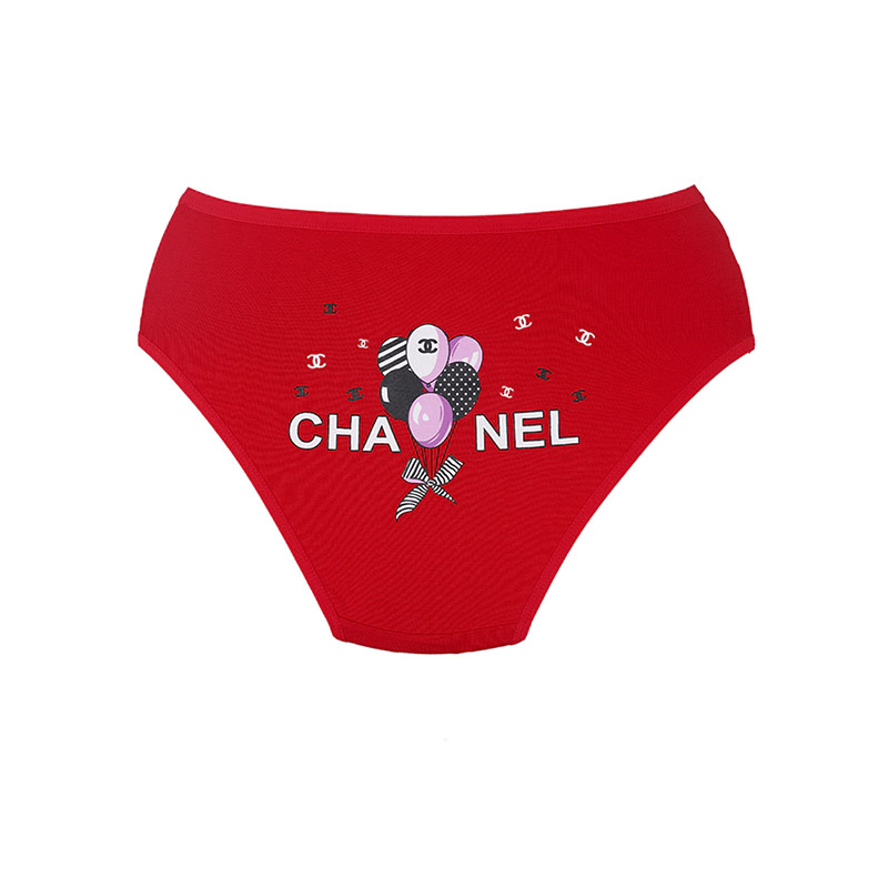 شورت زنانه نخی پشت چاپ طرح CHANEL برند سیتا - قرمز