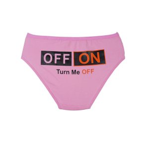 شورت زنانه نخی پشت چاپ طرح Turn Me OFF برند سیتا - صورتی