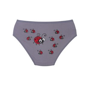 شورت زنانه نخی پشت چاپ طرح کفشدوزک برند سیتا - طوسی