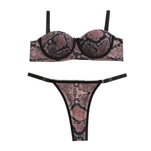 خرید ست شورت و سوتین دکلته طرح پوست ماری