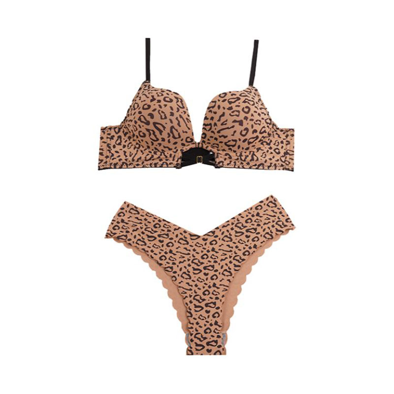 خرید ست شورت و سوتین اسفنجی فنردار پلنگی فانتزی