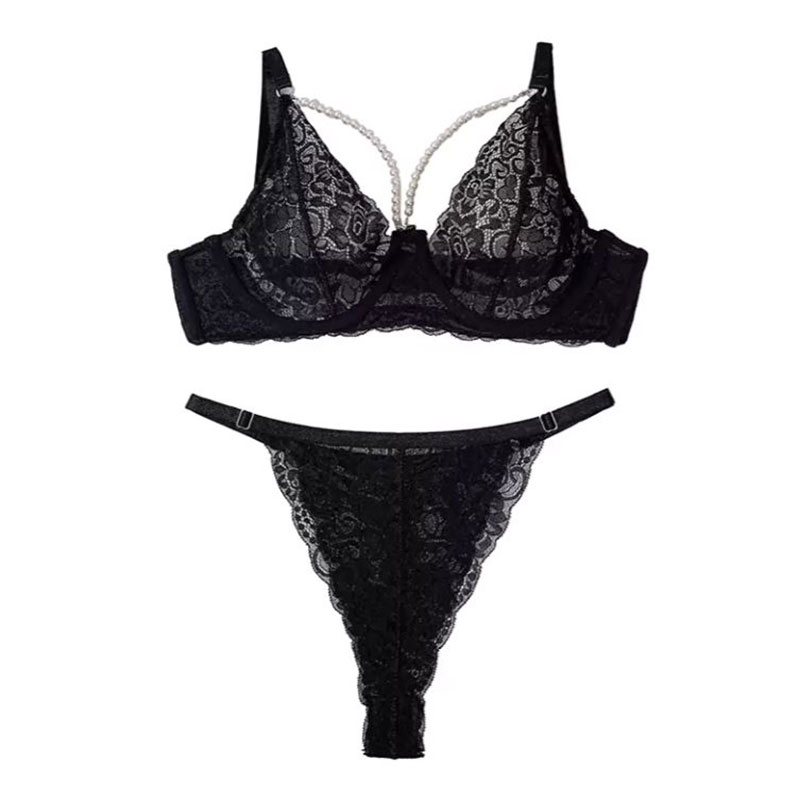 خرید ست شورت و سوتین تور گلدار هارنس مرواریدی