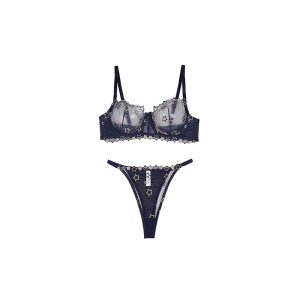 خرید ست شورت و سوتین توری فنر دار طرح ستاره برند ژینا