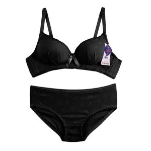 ست شورت و سوتین اسفنجی بدون فنر گل برجسته