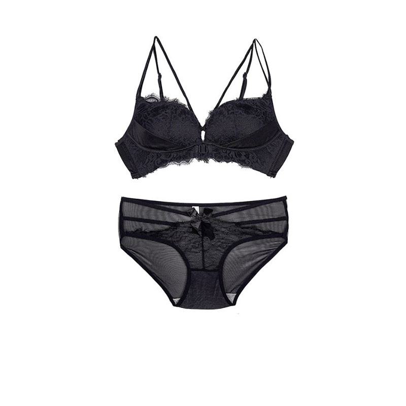 ست شورت و سوتین اسفنجی دانتل جلو بازشو پشت قهرمانی