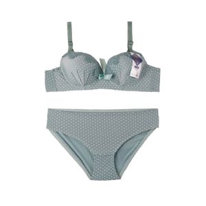 ست شورت و سوتین اسفنجی دخترانه جک دار فنردار دانتل خالدار سدری