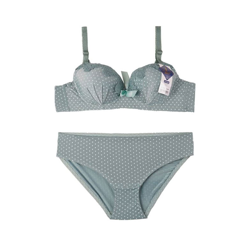 ست شورت و سوتین اسفنجی دخترانه جک دار فنردار دانتل خالدار سدری