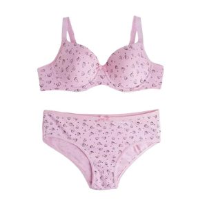 ست شورت و سوتین اسفنجی فنردار طرح قلبی براگور