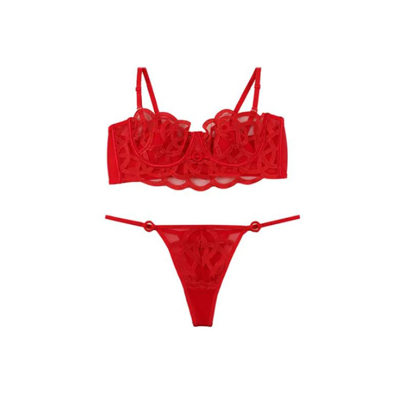 ست شورت و سوتین تورگاز فنردار اروپایی قرمز