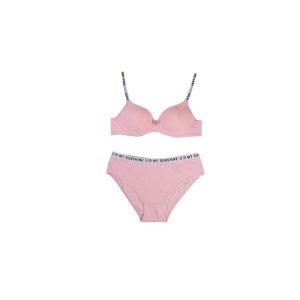 ست شورت و سوتین کبریتی پرسی فنردار کش اسپرت برند براگور صورتی