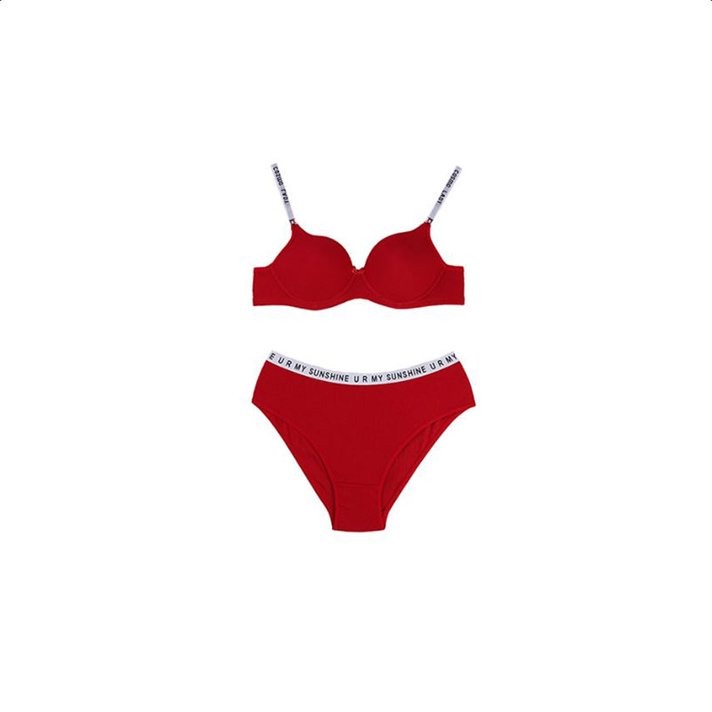 ست شورت و سوتین کبریتی پرسی فنردار کش اسپرت برند براگور قرمز