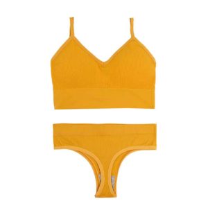 ست نیم تنه شورت نخ و پنبه کبریتی نارنجی