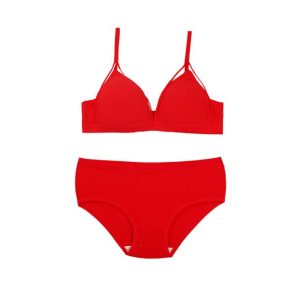 ست نیم تنه و شورت کبریتی هارنس دار اسلیپ قرمز