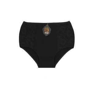 شورت اسلیپ زنانه کتان گنی بغل گیپور برند نارین مشکی