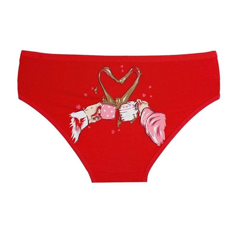 شورت دخترانه اسلیپ پشت چاپ قلبی برند توتن - قرمز