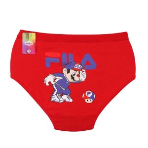 شورت زنانه اسلیپ fila چاپی ماریو قارچی - قرمز