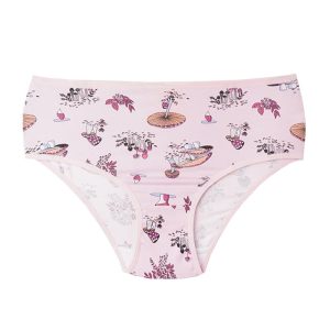 شورت زنانه اسلیپ بغل پهن آنتی باکتریال طرح قارچ برند پوشینه