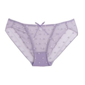 شورت زنانه اسلیپ توری توپ توپی جلو پاپیون روبانی - یاسی