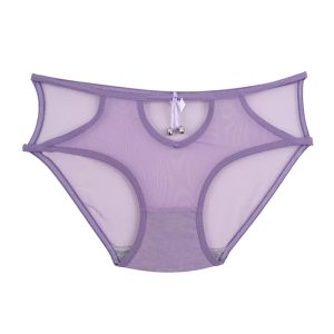 شورت زنانه اسلیپ توری جلو باز زنگوله دار - یاسی