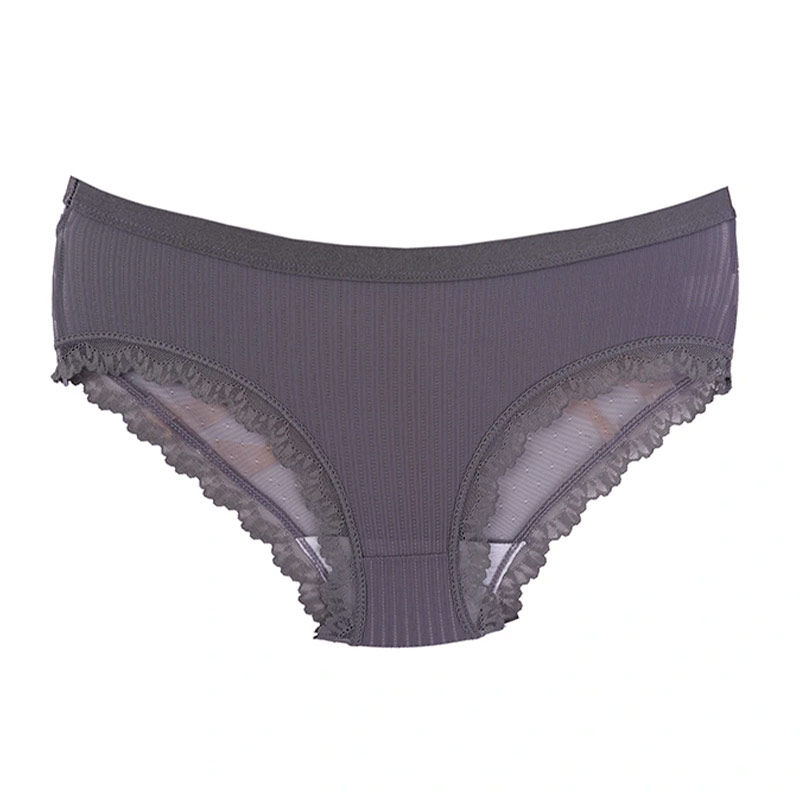 شورت زنانه اسلیپ توری فانتزی پشت پاپیون - طوسی