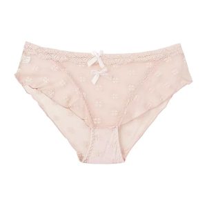 شورت زنانه اسلیپ توری لبه دانتل جلو پاپیون - کرم