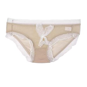 شورت زنانه اسلیپ حریر لبه تور جلو پاپیون