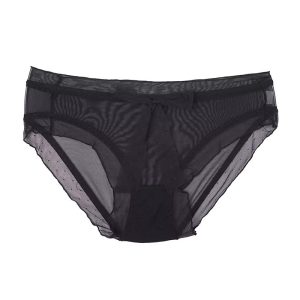 شورت زنانه اسلیپ حریر لبه تور جلو پاپیون - مشکی